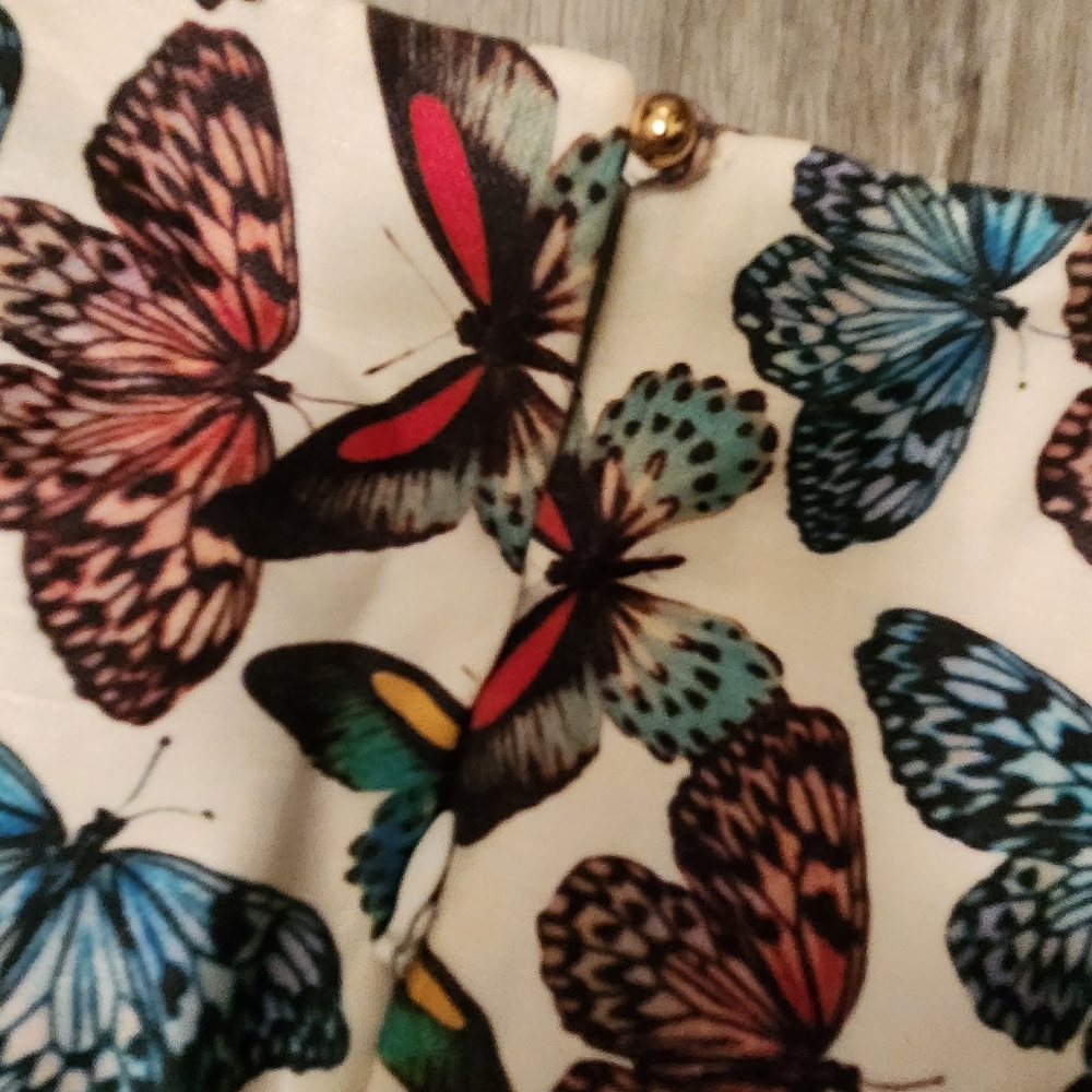 Talbots Linen-Blend Butterfly Print A-Line Sheath… - image 5